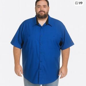 Red Kap Vibrant Blue Men's Casual Button Down Shirt